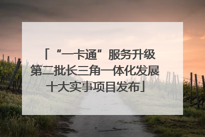 “一卡通”服务升级 第二批长三角一体化发展十大实事项目发布