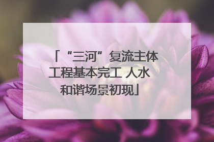“三河”复流主体工程基本完工 人水和谐场景初现