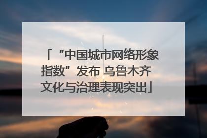 “中国城市网络形象指数”发布 乌鲁木齐文化与治理表现突出