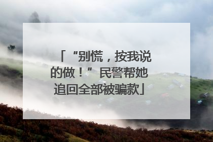 “别慌，按我说的做！”民警帮她追回全部被骗款