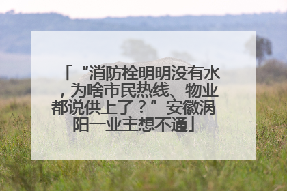 “消防栓明明没有水，为啥市民热线、物业都说供上了？”安徽涡阳一业主想不通