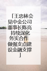 王忠林会见中金公司董事长陈亮 持续深化务实合作 做强支点建设金融支撑