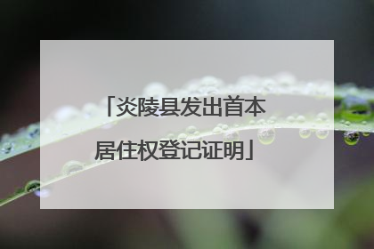 炎陵县发出首本居住权登记证明