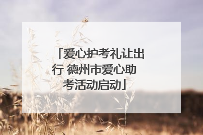 爱心护考礼让出行 德州市爱心助考活动启动