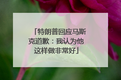 特朗普回应马斯克道歉：我认为他这样做非常好