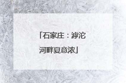 石家庄：滹沱河畔夏意浓