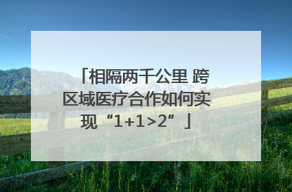 相隔两千公里 跨区域医疗合作如何实现“1+1>2”