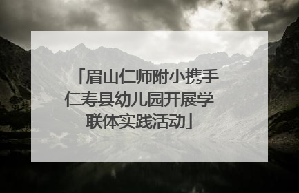眉山仁师附小携手仁寿县幼儿园开展学联体实践活动