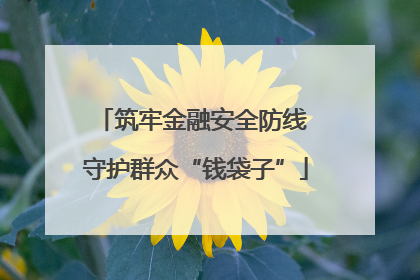 筑牢金融安全防线 守护群众“钱袋子”