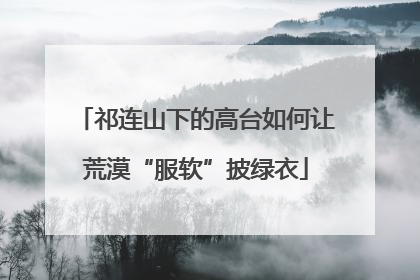 祁连山下的高台如何让荒漠“服软”披绿衣
