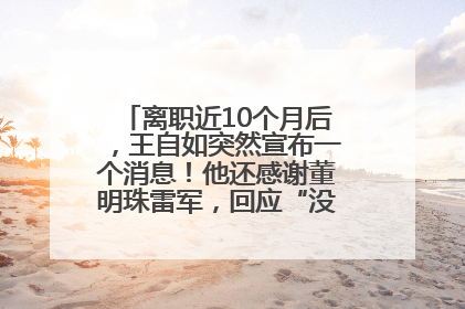 离职近10个月后，王自如突然宣布一个消息！他还感谢董明珠雷军，回应“没看过格力工资条”：真的不那么重要！