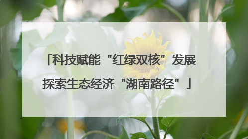 科技赋能“红绿双核”发展 探索生态经济“湖南路径”