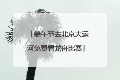 端午节去北京大运河免费看龙舟比赛