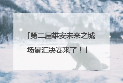 第二届雄安未来之城场景汇决赛来了！