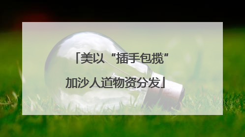 美以“插手包揽”加沙人道物资分发
