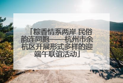 粽香情系两岸 民俗韵连同胞——杭州市余杭区开展形式多样的迎端午联谊活动
