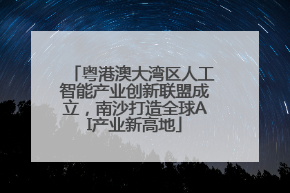 粤港澳大湾区人工智能产业创新联盟成立，南沙打造全球AI产业新高地