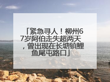 紧急寻人！柳州67岁阿伯走失超两天，曾出现在长塘镇鲤鱼尾屯路口