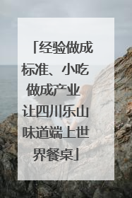 经验做成标准、小吃做成产业 让四川乐山味道端上世界餐桌