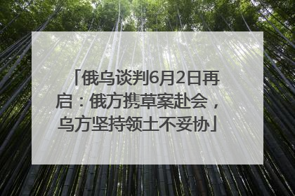 俄乌谈判6月2日再启：俄方携草案赴会，乌方坚持领土不妥协