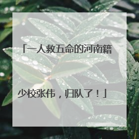 一人救五命的河南籍少校张伟，归队了！