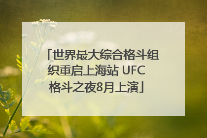 世界最大综合格斗组织重启上海站 UFC格斗之夜8月上演