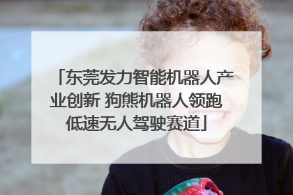 东莞发力智能机器人产业创新 狗熊机器人领跑低速无人驾驶赛道