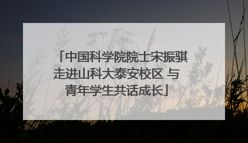 中国科学院院士宋振骐走进山科大泰安校区 与青年学生共话成长