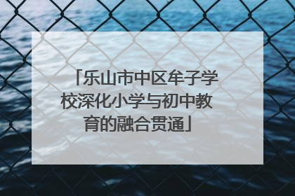 乐山市中区牟子学校深化小学与初中教育的融合贯通