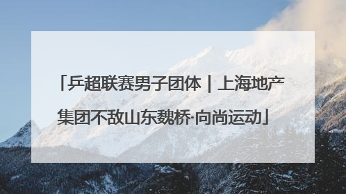 乒超联赛男子团体｜上海地产集团不敌山东魏桥·向尚运动