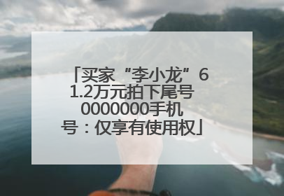 买家“李小龙”61.2万元拍下尾号0000000手机号：仅享有使用权