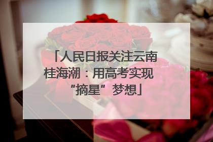 人民日报关注云南桂海潮：用高考实现“摘星”梦想