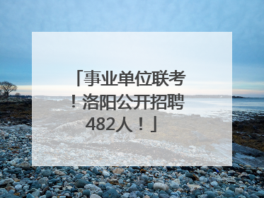 事业单位联考！洛阳公开招聘482人！