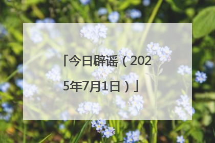 今日辟谣（2025年7月1日）