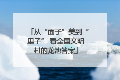 从“面子”美到“里子” 看全国文明村的龙池答案