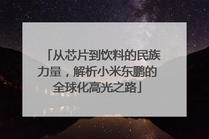 从芯片到饮料的民族力量，解析小米东鹏的全球化高光之路