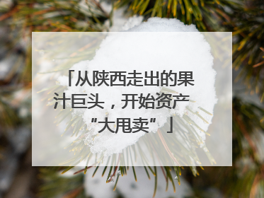 从陕西走出的果汁巨头，开始资产“大甩卖”