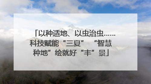 以种适地、以虫治虫……科技赋能“三夏” “智慧种地”绘就好“丰”景