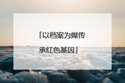 以档案为媒传承红色基因