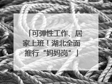 可弹性工作、居家上班！湖北全面推行“妈妈岗”