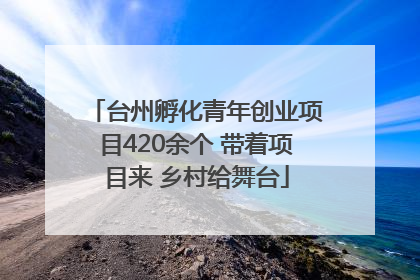 台州孵化青年创业项目420余个 带着项目来 乡村给舞台