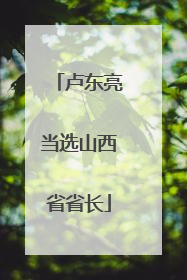 卢东亮当选山西省省长
