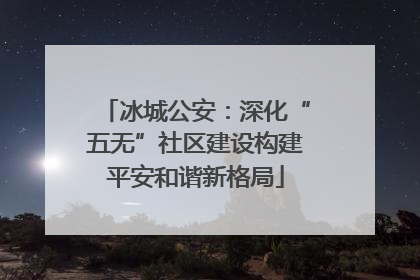冰城公安：深化“五无”社区建设构建平安和谐新格局