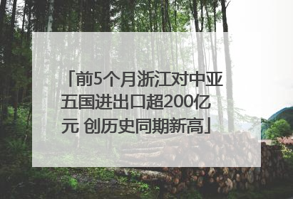 前5个月浙江对中亚五国进出口超200亿元 创历史同期新高