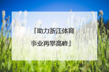 助力浙江体育事业再攀高峰
