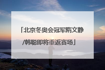北京冬奥会冠军隋文静/韩聪即将重返赛场