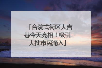 合院式街区大吉巷今天亮相！吸引大批市民涌入