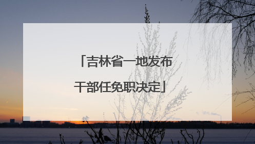 吉林省一地发布干部任免职决定