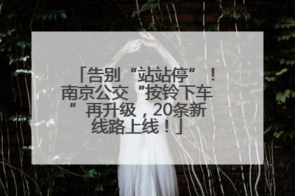 告别“站站停”！南京公交“按铃下车”再升级，20条新线路上线！