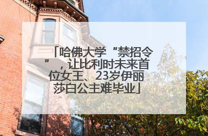 哈佛大学“禁招令”，让比利时未来首位女王、23岁伊丽莎白公主难毕业